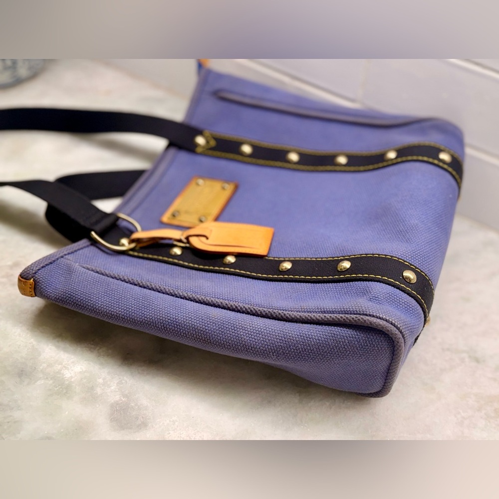 SOLD LOUIS VUITTON Y2K Vintage 2006 Blue Canvas Antigua Cabas - Picture 5 of 16